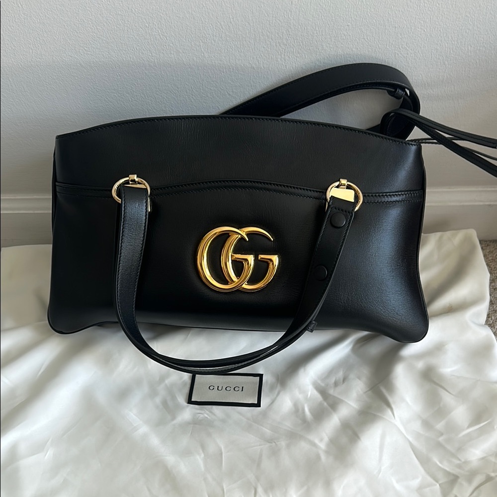 Gucci Black Leather Arli Large Bag
